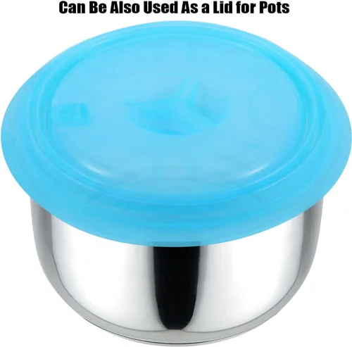 Vista 4 de Kichwit, cubierta de plato para microondas de silicona plegable, apta para lavavajillas y sin BPA, azul, 10.2