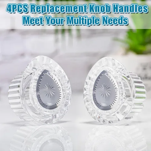 Vista 6 de Enhon Juego de 4 piezas de perilla de repuesto compatible con mango de ducha Moen 100710, repuesto para grifo de baño de una sola manija, accesorio