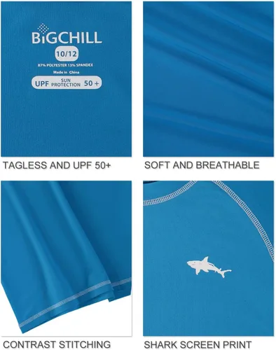 Vista 4 de Big Chill Camiseta de natación de manga corta para niños con protección UPF 50+