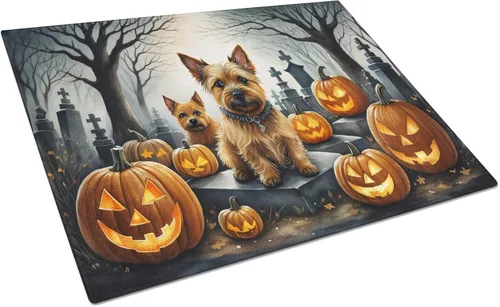 Vista 23 de Caroline's Treasures DAC2001LCB Affenpinscher - Tabla de cortar de vidrio de Halloween espeluznante, grande, decorativa, de vidrio templado, tabla