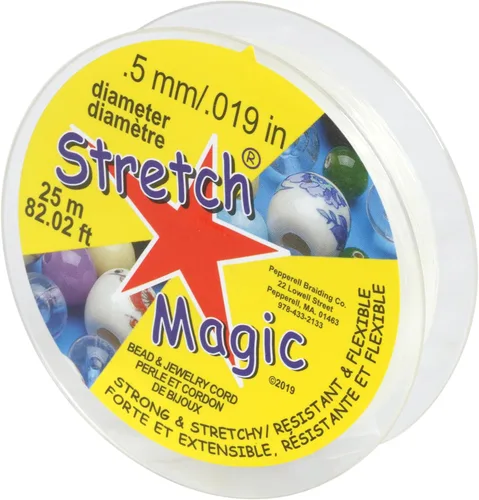 Vista 11 de Stretch Magic Hilo elástico para cuentas – Color transparente, 0.6 mm de diámetro, 10 metros (32 pies) - Fácil de anudar, hilo fuerte y elástico
