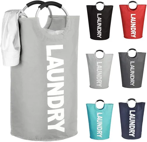 Vista 8 de Mziart Bolsa para lavandería plegable con manijas de aleación para universidad, campamento y el hogar