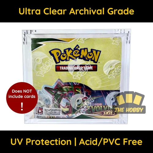 Vista 3 de Funda acrílica de lujo compatible con cajas de refuerzo de Pokémon ingleses, magnética, fácil carga superior, protección gruesa de 0.236 pulgadas