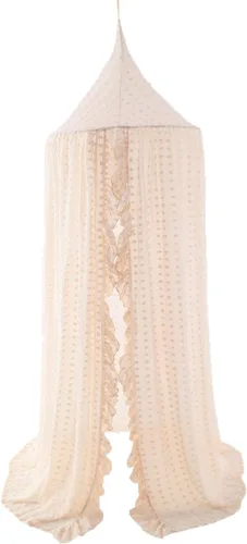 Wonder Space Elegante Dosel para Cama de Niños - Malla de Gasa de Encaje con Pompones, Tienda de Ensueño de Hadas Princesa para Niñas, Cortina