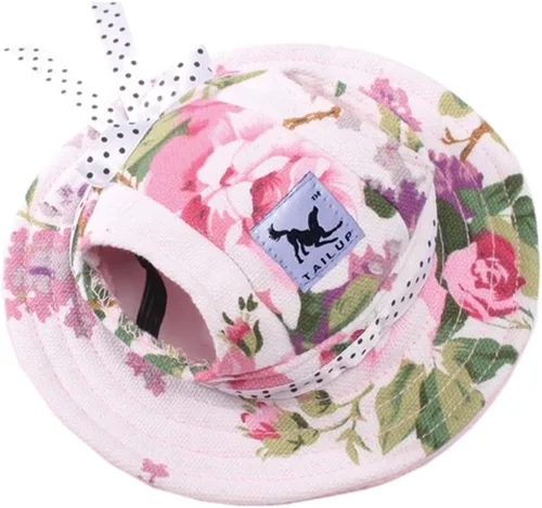 Vista 4 de Gorra pequeña de princesa para mascotas, para exteriores, para perro, gato, ocio, protección solar, visera de protección solar, para verano
