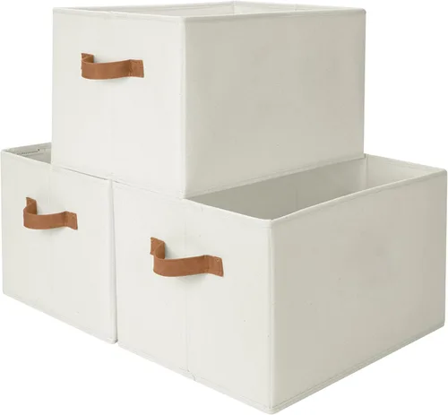 Vista 19 de StorageWorks - Canastas de almacenamiento para estantes, contenedores de tela plegables para armario con asas, contenedores de almacenamiento