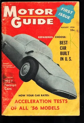 Motor Guide #1 8/1956-1er número-Vista previa de 1957 Importaciones-Estados del sur pedigrí-COA incluido-VG