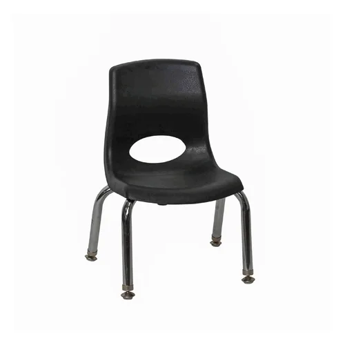 Vista 3 de Angeles H, negro con patas cromadas, paquete de 4 sillas MyPosture para niños, 8 pulgadas, gris