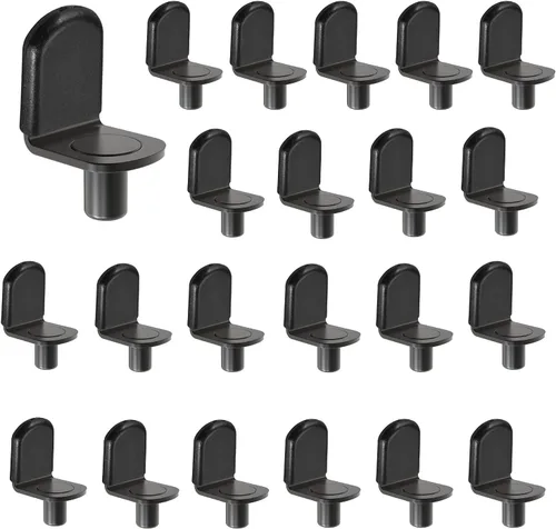Pasadores de estante, Vidrio Soporta Muebles Gabinete Armario Estantería Estante de Soporte-Estilo Clavijas, Negro 30 Pack.A