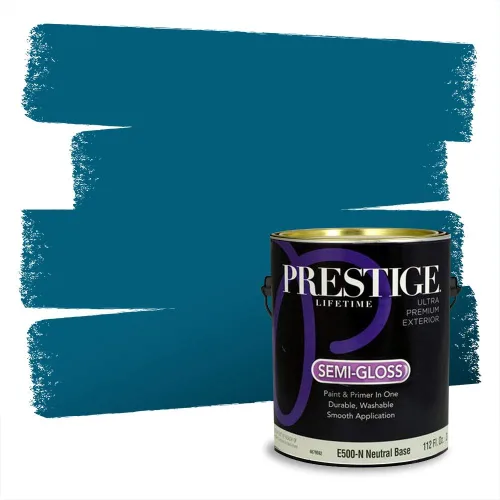 Vista 62 de Prestige Paints - Pintura exterior e imprimación en uno, 1 galón, plano, coincidencia comparable con Behr Misty Isle, P500-N-MQ5-62