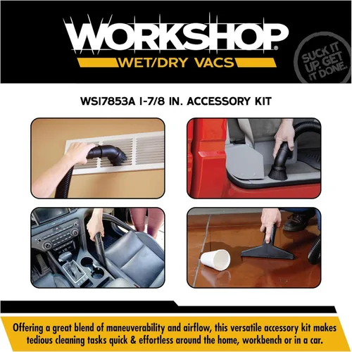 Vista 4 de WORKSHOP Wet/Dry Vacs Shop Vacuum Accessories WS17853A Kit de accesorios de bloqueo versátil (3 piezas) para aspiradoras húmedas y secas, se adapta