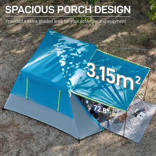 Vista 4 de EVER ADVANCED Blackout 6 Person Camping Tent, Instant Cabin Tent for Family with Vestibule and Large Mesh Windows, 60s Easy Setup, Double Layer