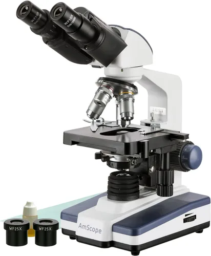 Vista 3 de AmScope Microscopio compuesto binocular del laboratorio 40X-2500X LED con la etapa 3D con la cámara 10MP USB3