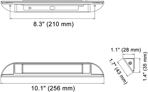 Vista 7 de Raycharm Lámpara LED de 10" para Toldo de RV y Barco Marino, Accesorio de Luz de Utilidad para Porche, Ángulo Descendente de 40°, Haz Ámbar/Blanco