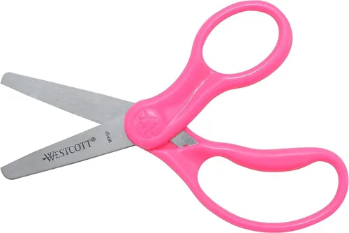 Vista 13 de Westcott Tijeras para niños de mango duro de 5 pulgadas, romas, colores surtidos, paquete de 2