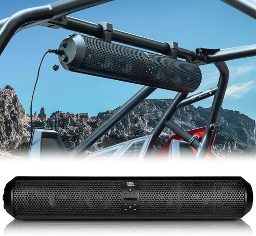 KEMIMOTO Barra de sonido UTV de 28 pulgadas con 6 altavoces, 4 subwoofers BT5.0, control remoto inalámbrico, carrito de golf, altavoz ATV compatible