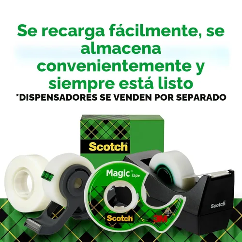 Vista 8 de Scotch - Magic - Cinta adhesiva, 6 rollos, numerosas aplicaciones, invisible, diseñado para reparaciones, 3/4 x 1000 pulgadas, en caja, (810K6)