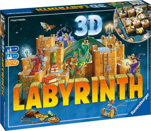 Vista 2 de Ravensburger Juego de mesa familiar 3D Labyrinth Juego de rompecabezas fácil de aprender Atractivo rompecabezas para niños y adultos Valor