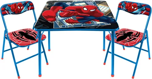 Vista 25 de Marvel Avengers - Juego de mesa y silla de actividades para niños de 3 piezas, mesa cuadrada con 2 sillas plegables, muebles temáticos