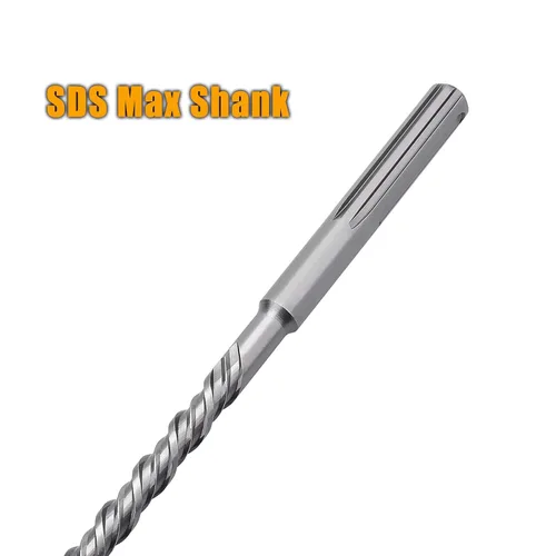 Vista 4 de Broca de martillo giratorio SDS Max de 1-1/2 pulgadas x 31.5 pulgadas, brocas de hormigón con punta de carburo para hormigón, ladrillo, cemento