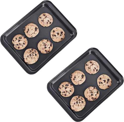 Vista 9 de 2 mini moldes para hornear de 8 x 8 pulgadas (interior de 7.5 x 7.5 pulgadas), molde cuadrado para tartas, pan, antiadherente, acero al carbono
