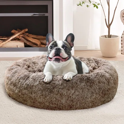 Vista 209 de JOLLYVOGUE Cama Calmante para Perros Pequeños - Cama para Perros Pequeños en Forma de Dona Lavable de 23 Pulgadas para Gatitos y Cachorros, Camas