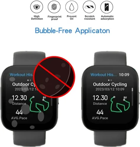 Vista 3 de Protector de pantalla compatible con Amazfit Bip 5, funda de cobertura de pantalla completa 3D, borde curvado, película protectora de TPU para reloj