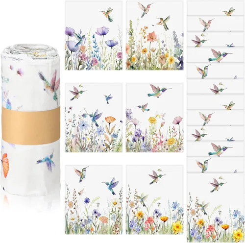 Vista 9 de Paquete de 36 paños de cocina japoneses reutilizables, trapos de limpieza lavables de algodón para el hogar (Azul)