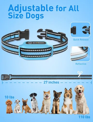 Vista 7 de Collar de entrenamiento para perros sin golpes, collar vibrante para perro con control remoto de 2800 pies, collar de vibración para cachorros