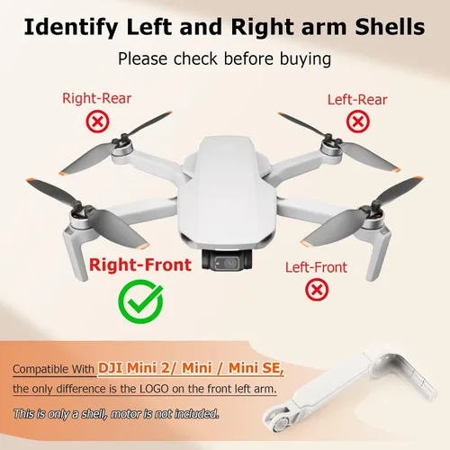 Vista 3 de Carcasa para brazo de cuerpo para DJI Mavic Mini 2 brazos, repuesto para DJI Mini/Mini SE/Mini 4K Drone Accesorios Piezas con herramientas