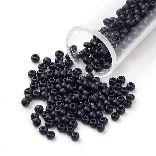 Vista 2 de Craftdady 5300 cuentas redondas de cristal 11/0 de 0.091 in pequeñas cuentas espaciadoras de poni sueltas negras para tejer pulseras de cuentas
