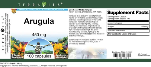 Vista 3 de Rúcula - 450 mg (100 Cápsulas, ZIN: 519002)