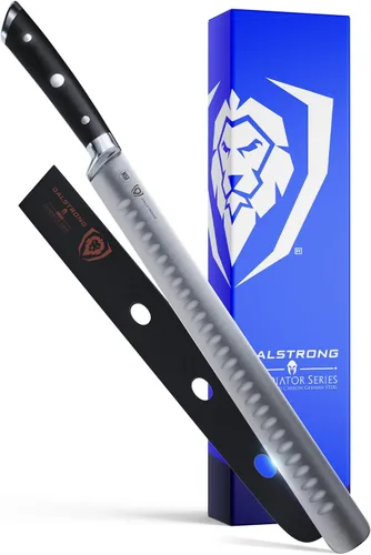 Vista 10 de Dalstrong Juego de cuchillo y tenedor para carne - Gladiator Series Elite - Varilla de afilar de 8 pulgadas - Acero alemán forjado HC - Cuchillo