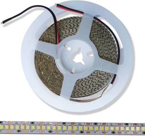 Vista 2 de 16.4ft 1200LEDs DC12V Flexible SMD 2835 Tira de LED cálido/blanco para fiesta de vacaciones coche, barco, decoración del hogar (blanco)