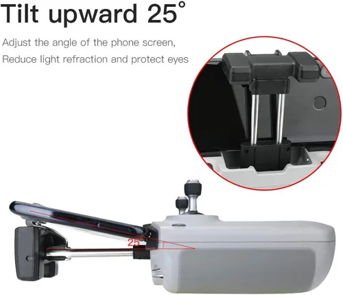 Vista 2 de RCGEEK Kit extensor de soporte de clip para teléfono celular compatible con DJI Air 3 / Mini 3 Pro/Mini 2 / Air 2 2S / Mavic 3 Drone Controladores
