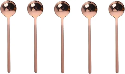 Vista 8 de Juego de 10 cucharas de café expreso de acero inoxidable 18/10 para café, azúcar, postre, pastel, helado, sopa antipasto capuchino, 5.3 pulgadas