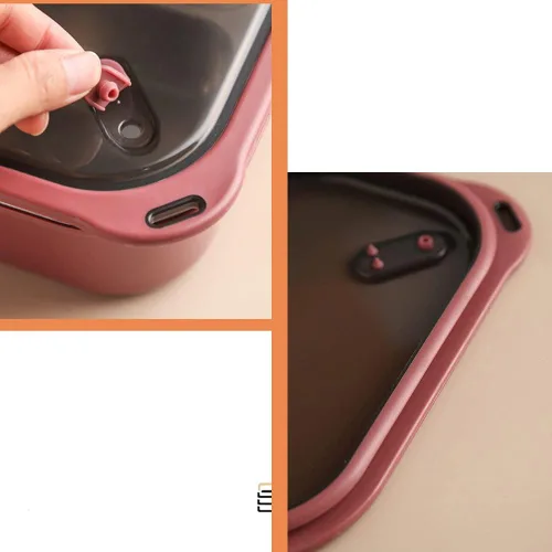 Vista 6 de Caja Bento de acero inoxidable, contenedores de almuerzo de metal con compartimento, lonchera sellada contenedor de comida (azul)