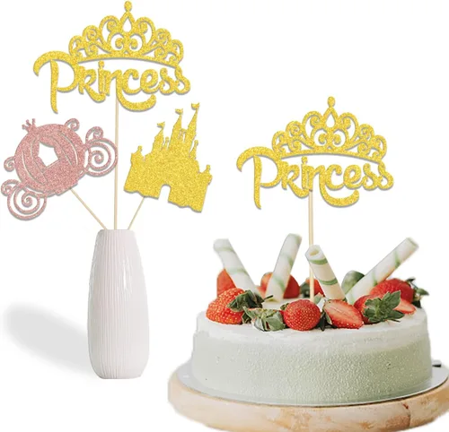 12 piezas de decoración de mesa de princesa para baby shower, corona de princesa, centros de mesa de princesa para mesas, castillo de princesa, baby