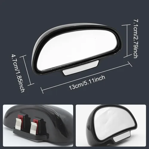 Vista 4 de Espejo de punto ciego, Espejos retrovisores de coche, Espejo auxiliar universal para coche, HD True Glass, Espejo lateral auxiliar de gran angular