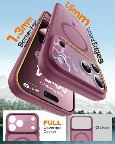 Vista 334 de TOCOL Funda para iPhone 11, compatible con Magsafe, protección completa de cámara, imanes integrados, protección contra caídas, funda translúcida