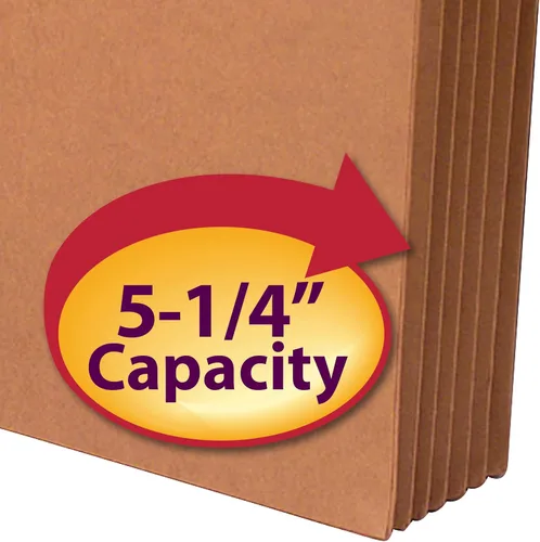 Vista 3 de Smead 100% Recycled Expanding File Wallet with Flap and Cord Closure, Reinforced, 5-1/4" Expansion, Legal Size, Redrope, 10 per Box (71199)