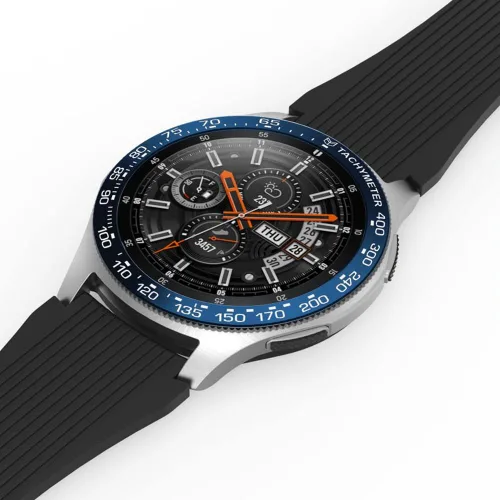 Vista 3 de PINHEN Estilo de bisel compatible con Galaxy Watch de 1.654 pulgadas / Gear Sport Bisel Ring Cubierta Adhesiva Antiarañazos de Aluminio Bisel Anillo