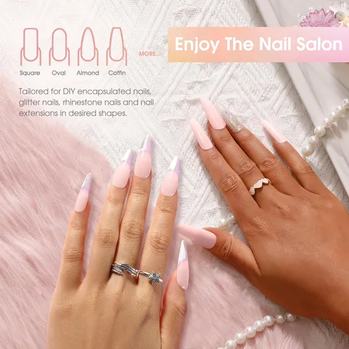 Vista 3 de ROSALIND Gel de uñas de poliéster rosa, gel de extensión de poliéster rosa suave de 2 onzas para uñas de gel natural constructor de uñas, decoración
