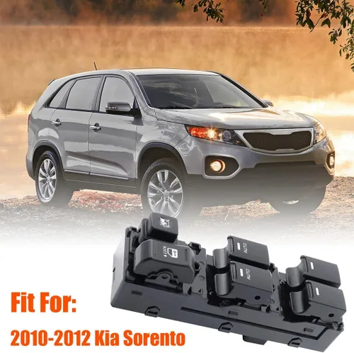 Vista 2 de 93570-2P200 Interruptor de ventana de control eléctrico delantero izquierdo compatible con Kia Sorento 2010-2012, reemplazo del interruptor