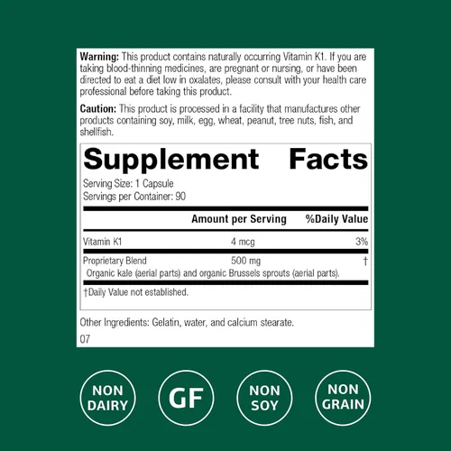 Vista 2 de Standard Process Cruciferous Complete - Antioxidante, desintoxicación y apoyo hepático con vitamina K, col rizada orgánica y coles de Bruselas - 90