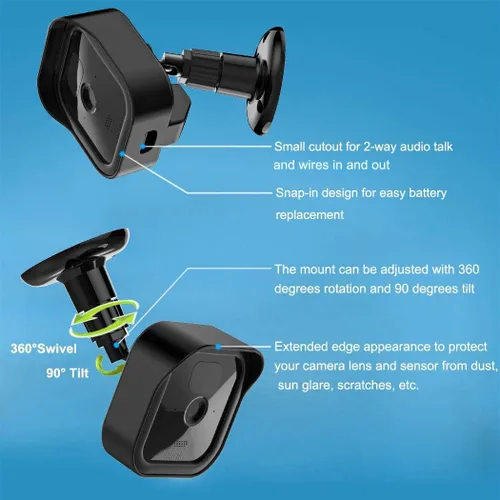 Vista 5 de Blink - Soporte de revestimiento de vinilo para exteriores con funda impermeable, soporte de montaje sin agujeros y cubierta a prueba de intemperie