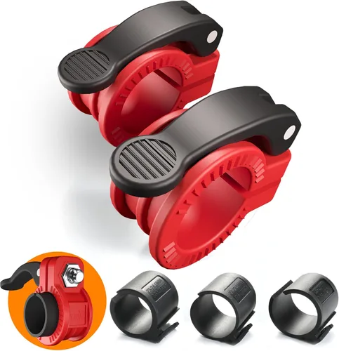 Vista 10 de Mini Pro Barbell Clips de 1 pulgada I Collar de barra ajustable de varios tamaños I Abrazaderas de barra de 1 pulgada, clips de peso de liberación