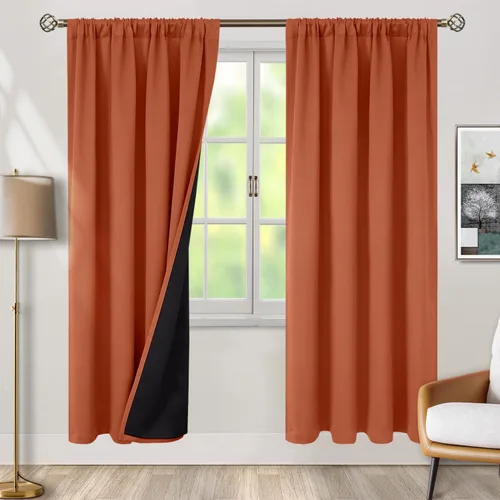 Vista 23 de BGment - Cortinas opacas para sala de estar de 63 pulgadas de largo, juego de 2 paneles, cortinas para oscurecer toda la habitación, cortinas