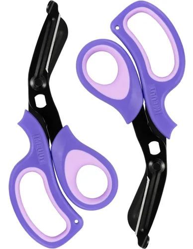 MEUUT Paquete de 2 tijeras médicas para trauma, 8 pulgadas, patentadas, tijeras de vendaje resistentes de grado quirúrgico EMT para trabajadores de