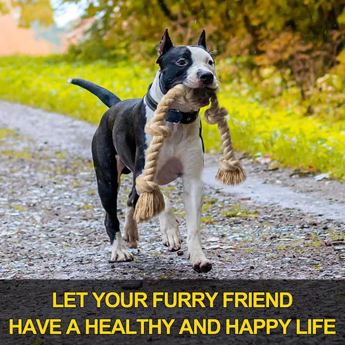 Vista 5 de Fida Juguetes de cuerda para perros para masticadores agresivos, juguete grande para perros diseñado para tira y afloja, juguete de cuerda Mango